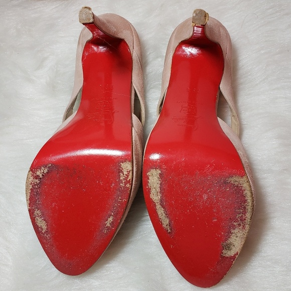 Christian Louboutin Drapanova nude suede pumps - Picture 6 of 7